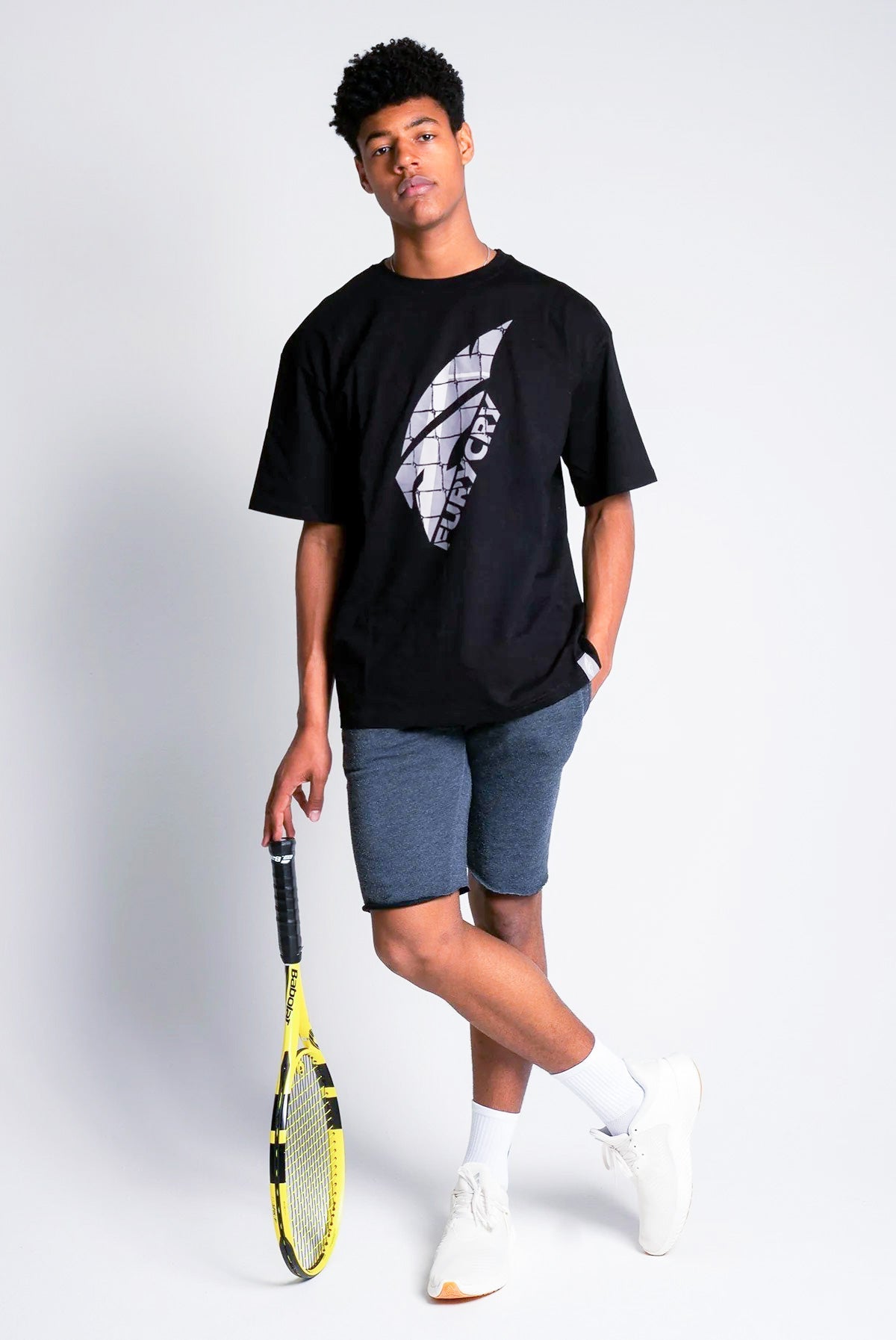 Oversized T-Shirt Schwarz - FURYCRY® | Tennis - Performance - Streetwear